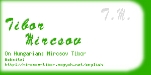 tibor mircsov business card